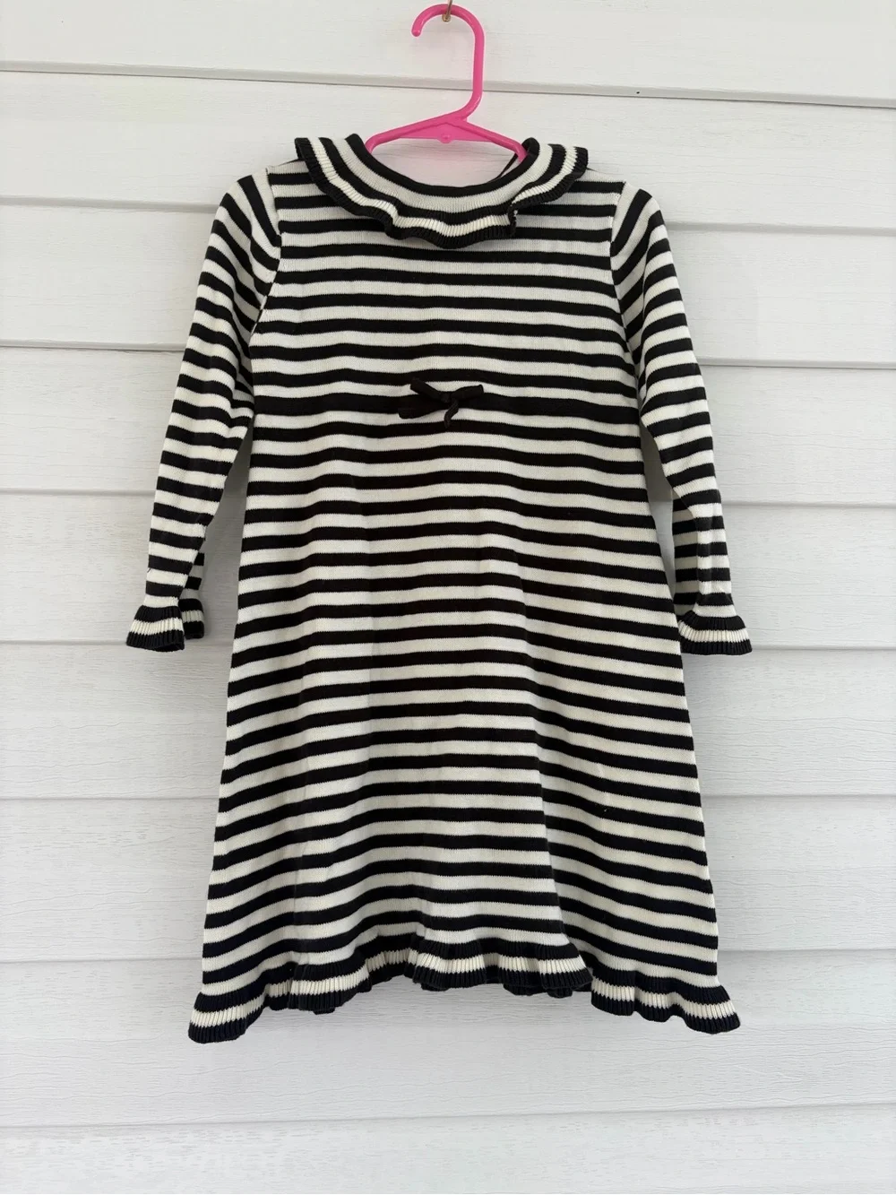 Gymboree Vintage Striped Dress 3T NWT Black White Knit Cotton Y2K